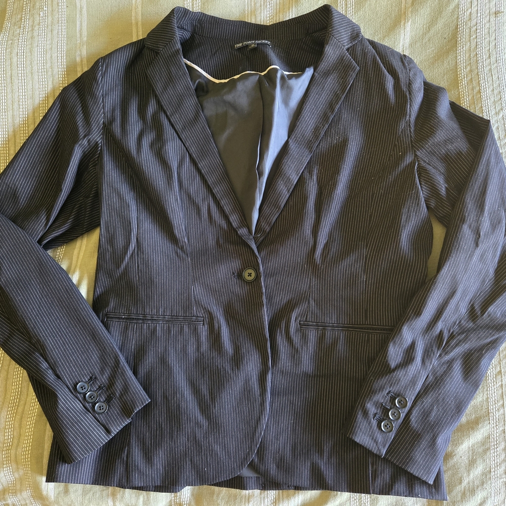 Women's Black Pinstripe Blazer